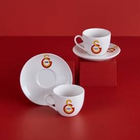 Galatasaray Lisanslı Klasik Logo 2'li Çay Fincan Takımı - Neva