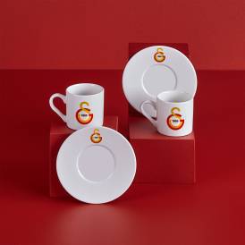 Galatasaray Lisanslı Arma Logo 2'li Kahve Fincan Takımı - Neva